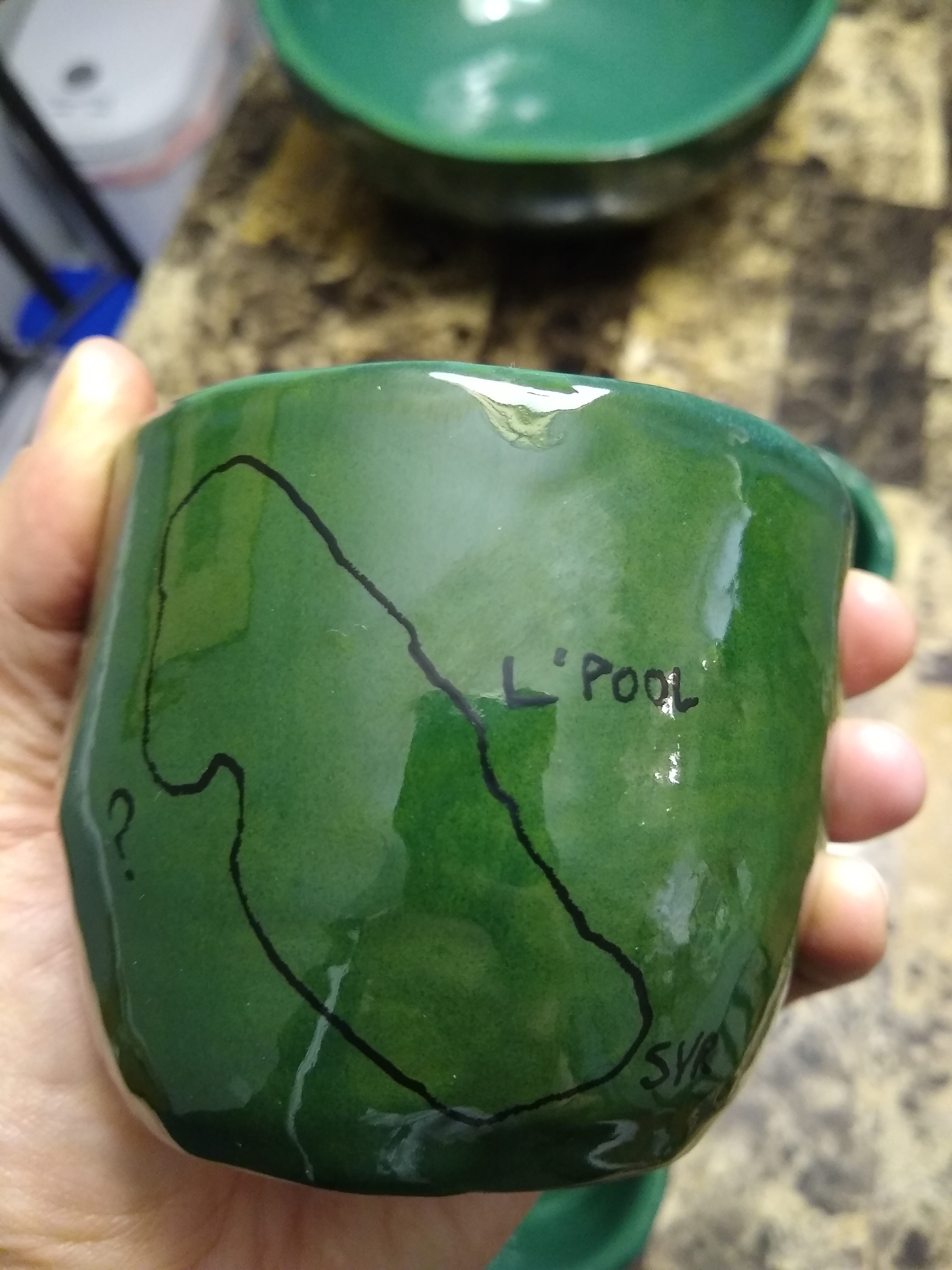 mug with a map of Onondaga Lake on it